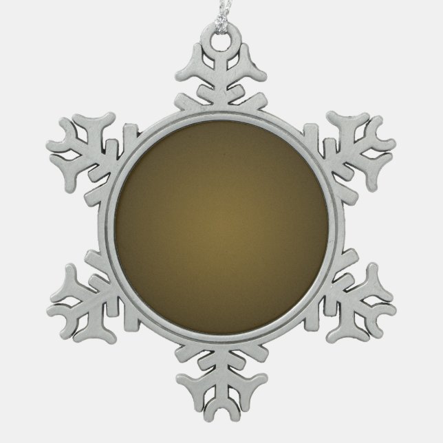 Trendy Tan and Black Grainy Vignette Snowflake Pewter Christmas Ornament (Front)
