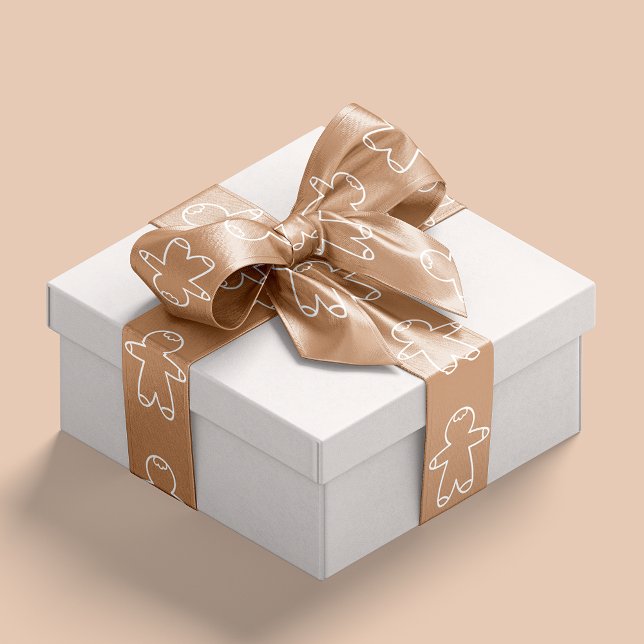 Trendy Tan D78F62 Gingerbread Men  Satin Ribbon (Trendy Beige D78F62 Gingerbread Men Satin Ribbon)