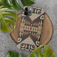 Trendy Taupe Tan Beige Brown Red Black Mosaic Art
