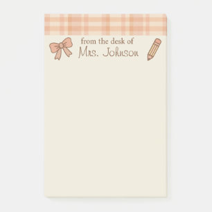 Trendy Teacher Personalised 4"x6" Post-It Notes 