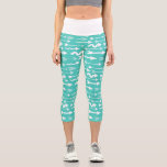 Trendy Teal and White Arrow Pattern Capri Leggings<br><div class="desc">Bright modern teal arrow pattern.</div>