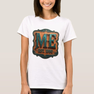 Trendy Teal ME EST 1990 Modern Design T-Shirt