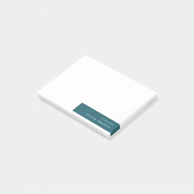 Trendy Teal Modern Minimalist Stylish Post-it Notes (Angled)
