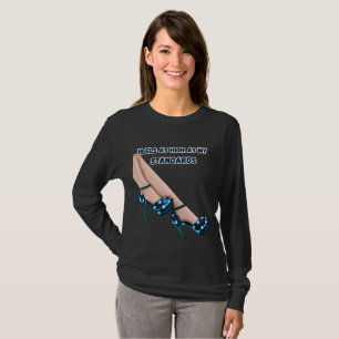 Trendy Teal Polka Dot High Heels Boss Babe Quote  T-Shirt