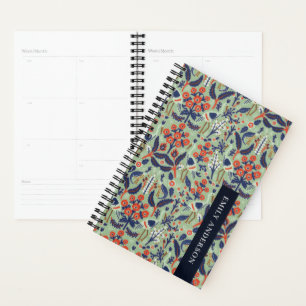 TRENDY TEAL RUST GOLD CLASSY ORNATE FLORAL PATTERN PLANNER