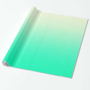 Trendy Teal to Vintage White Ombre Gradient Wrapping Paper