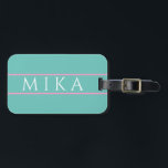 Trendy Teal with Light Pink Lines, DIY Name Luggage Tag<br><div class="desc">Gals will love this Teal with Light Pink Lines Name Tag. Personalise your name on front. The delightful colours are bright and cheerful and will show up well on your luggage or carry-on bag. Travel in style; simply add your name, address, cell number and website on the back and never...</div>