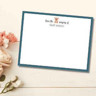 Trendy Teddy Bear Nursery Stationery Note Card