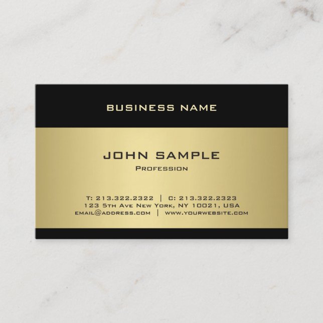 Trendy Template Elegant Gold Professional Modern Business Card (Front)