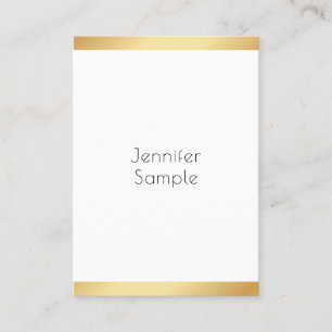 Trendy Template Gold White Modern Professional Business Card