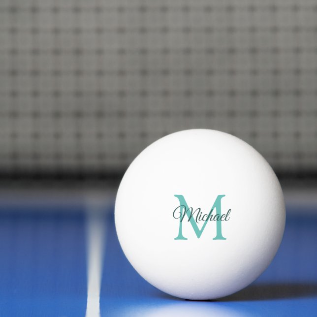 Trendy Template Monogram Initial Modern Elegant Ping Pong Ball (Net)