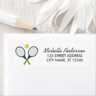 Trendy Tennis Return Address Label