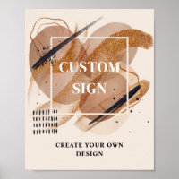 Trendy Terracotta rose gold glitter Custom Sign