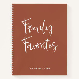 Trendy Terracotta Script Cooking Family Recipe Notebook