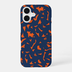 Trendy Terrazzo Confetti Pattern - Navy Blue and B iPhone 16 Case