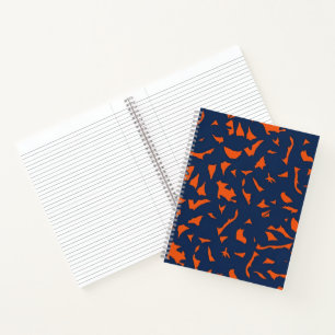 Trendy Terrazzo Confetti Pattern - Navy Blue and B Notebook