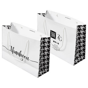 Trendy Thank You Business Custom Logo Large Gift Bag