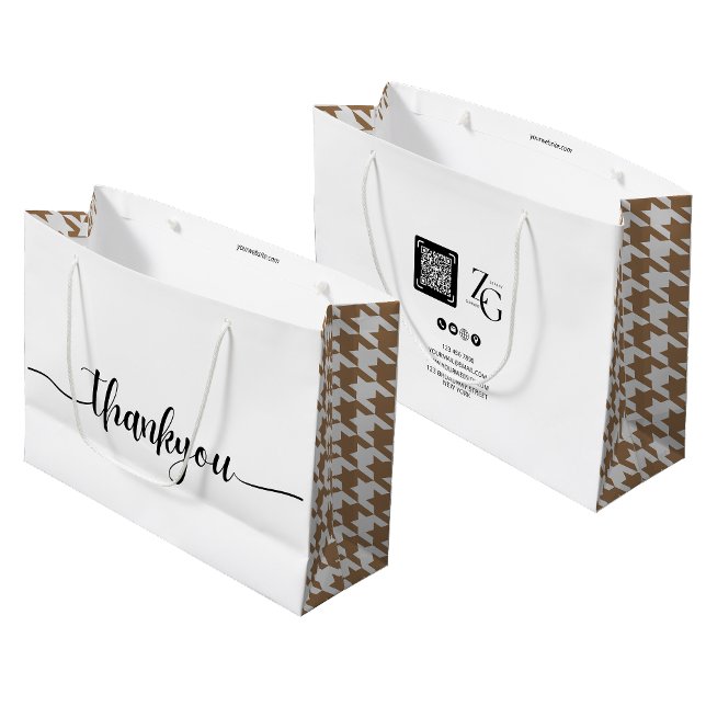 Trendy Thank You Business Custom Logo Professional Large Gift Bag (Creator Uploaded)
