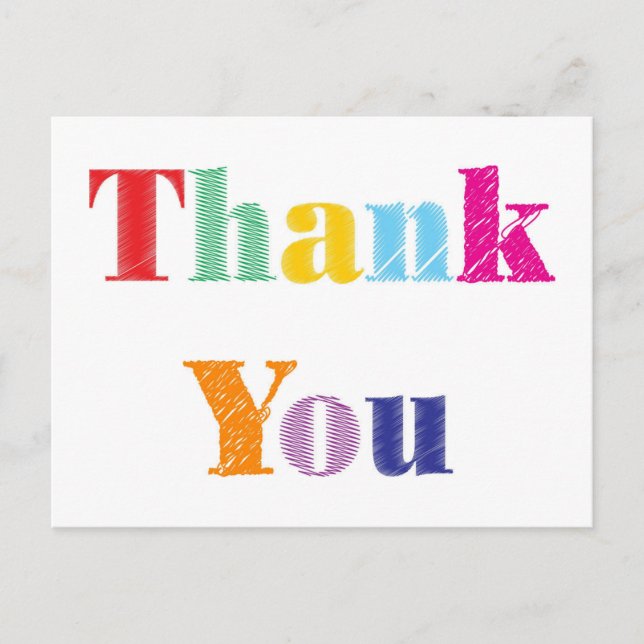 Trendy Thank You Postcard (Front)