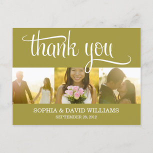 TRENDY THANKS   WEDDING THANK YOU CARD