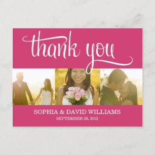 TRENDY THANKS   WEDDING THANK YOU CARD