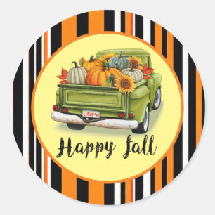 Trendy Thanksgiving Beautiful Autumn Collection Classic Round Sticker
