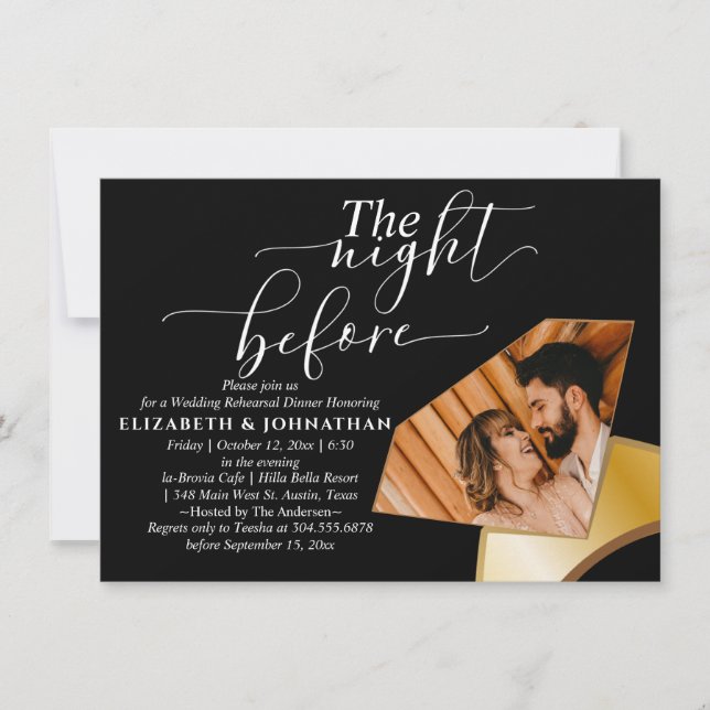 Trendy The Night Before Rehearsal Dinner Invitation (Front)