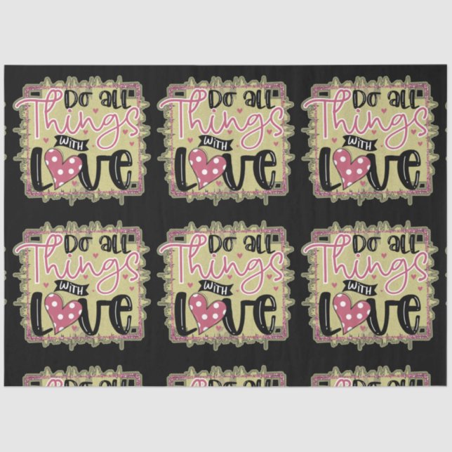 Trendy Things Love Valentines Day Tissue Paper (Front)