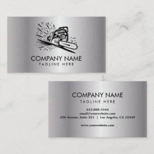 Trendy Tree Trimming & Arborist Services Silver    Business Card