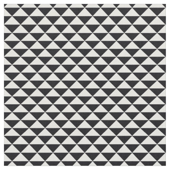 Trendy Triangles Patterned Fabric (Black) (Close Up)