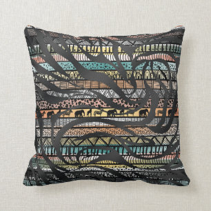 Trendy Tribal African Pattern Zebra Print Cushion