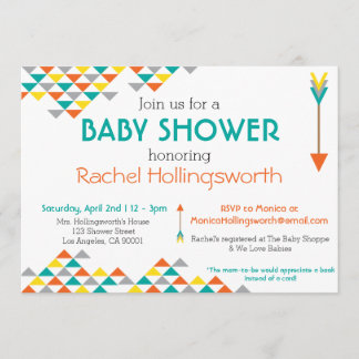 Trendy Tribal & Arrow Baby Shower Invitation