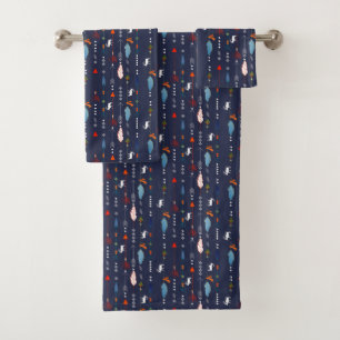 Trendy Tribal Feathered Arrows & Moose Bath Towel Set