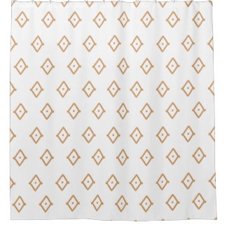 Trendy tribal pattern Camel brown and white  Shower Curtain