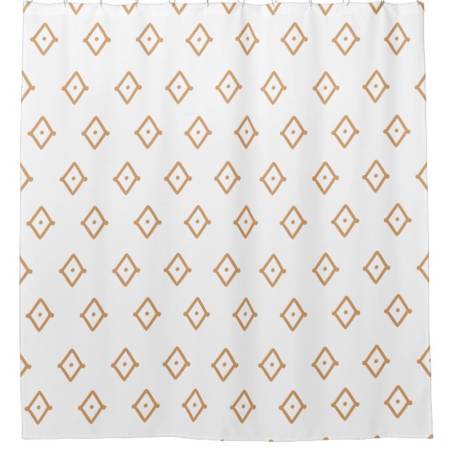 Trendy tribal pattern Camel brown and white  Shower Curtain (Front)