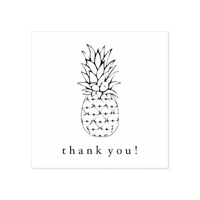 Trendy Tropical Pineapple Rubber Stamp (Imprint)
