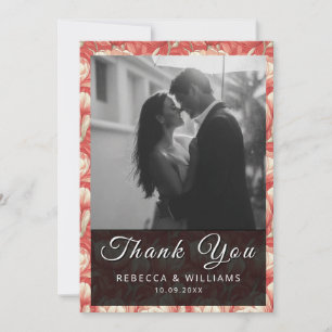 Trendy Tulip Accent Seasonal Wedding Thank You Card