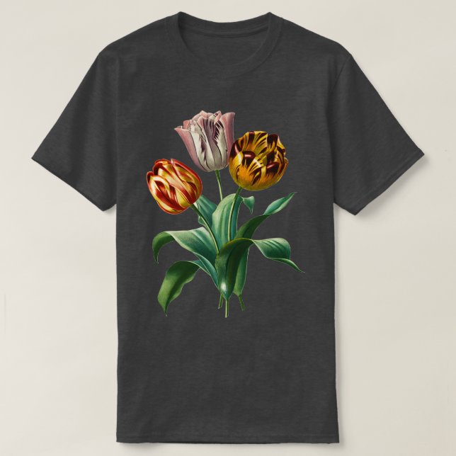 Trendy Tulip Flowers  T-Shirt (Design Front)