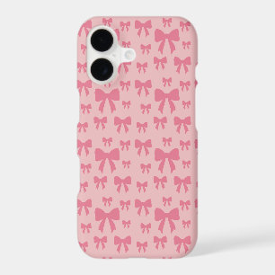 Trendy Tulip Pink Bows Pattern On Boho Chic Pink