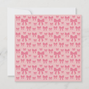 Trendy Tulip Pink Bows Pattern On Boho Chic Pink Card