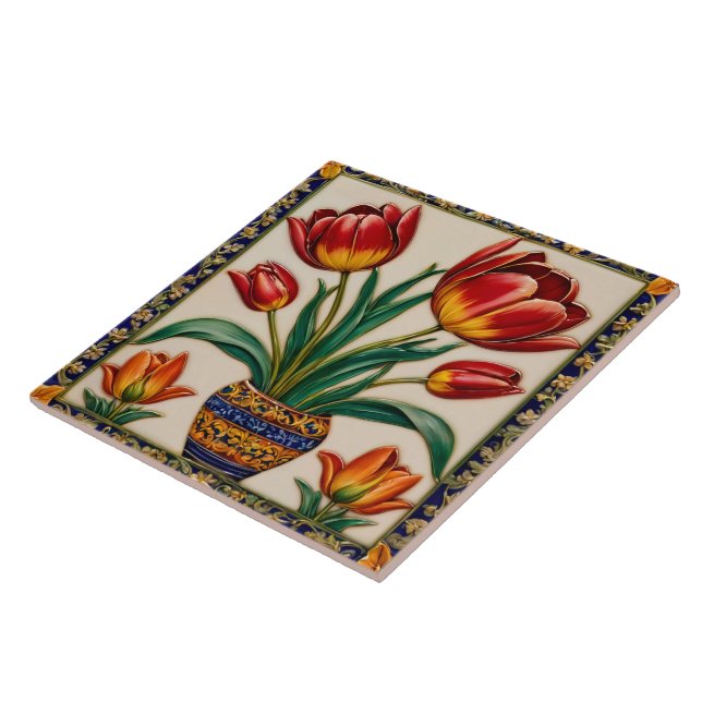 Trendy Tulips Beautiful Collection Ceramic Tile (Side)