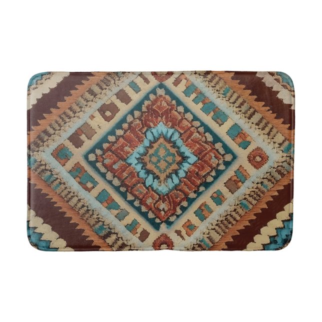 Trendy Turkish Beautiful Old Pattern Collection Bath Mat (Front)