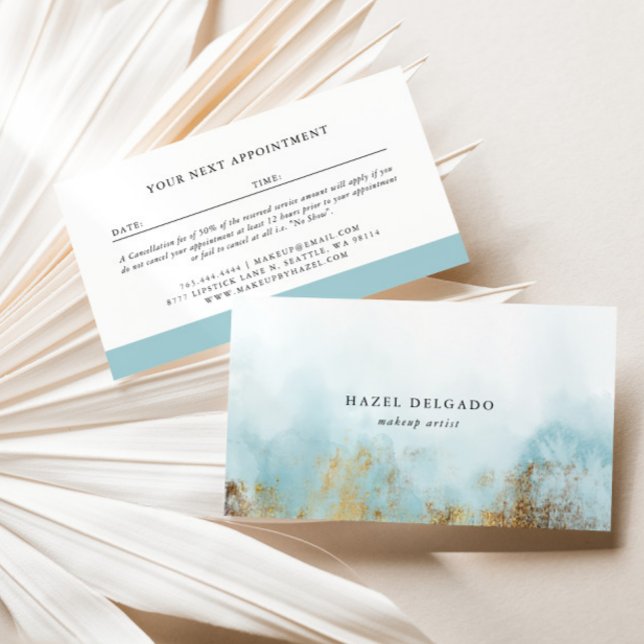 Trendy Turquoise Gold Designer Business Card (Creator Uploaded)