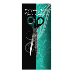 Trendy turquoise hair salon price list rack card