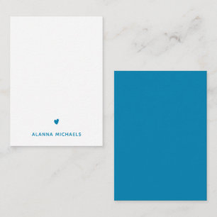 Trendy Turquoise Heart and Name Card
