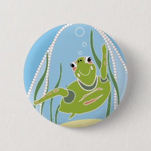 Trendy Turtle 6 Cm Round Badge