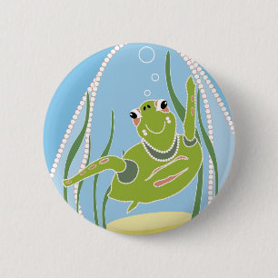 Trendy Turtle 6 Cm Round Badge