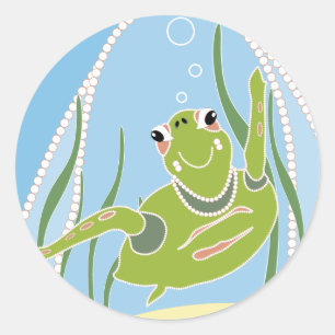 Trendy Turtle Classic Round Sticker