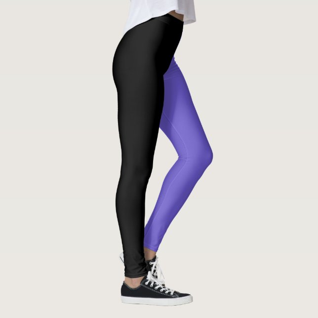 Trendy Two Colours | Black and Grape Leggings (Right)