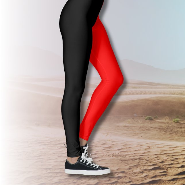 Trendy Two Colours | Black and Red Leggings (Creator Uploaded)